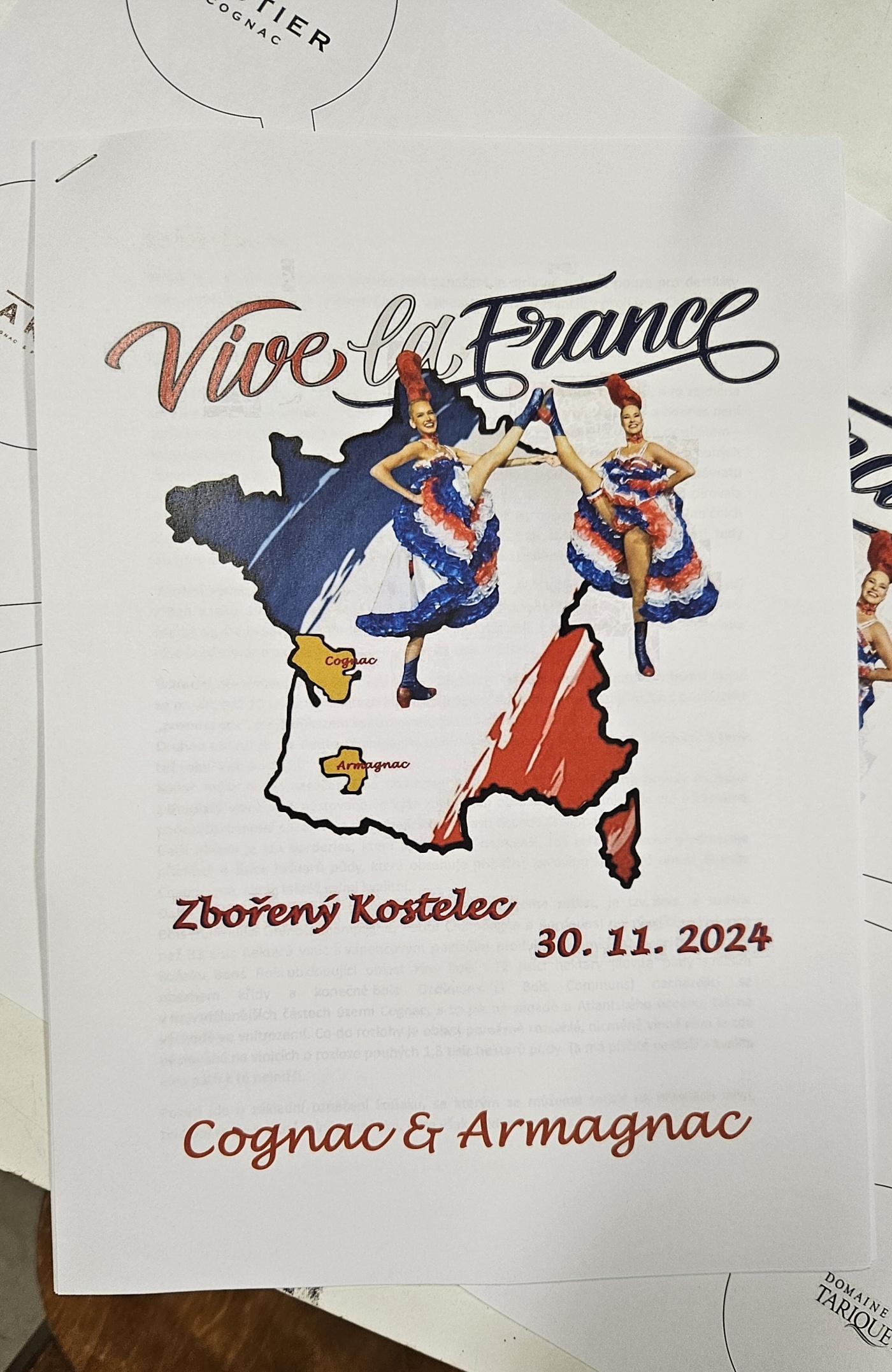 Degustace DDS # 8 - Vive la France
Zboen Kostelec - 30.11.2024
DDS SSaM (Divize degustanch specialist Spolku Sbratel alkoholickch Miniatur)
Gautier cognac Pinar Del Rio exclusive cigar blend XO - Hardy cognac Legend 1863 - Godet cognac XO Fine Champagne - Bas-Armagnac Delord Hors d` Age - Domaine Tariquet XO Bas-Armagnac - Hennesy Very Special cognac