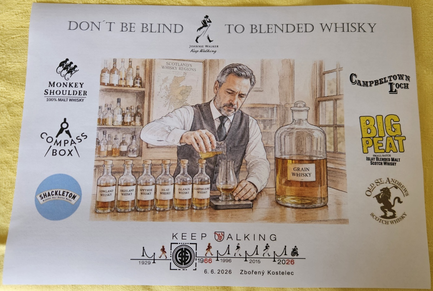Degustace DDS # 11 - Don`t Be Blind to Blended Whisky - Keep Walking
Zbo�en� Kostelec - 6.6.2026
DDS SSaM (Divize degusta�n�ch specialist� Spolku Sb�ratel� alkoholick�ch Miniatur)
Monkey Shoulder - Old St. Andrew`s Nightcap - Mackinlay`s Shackleton - Springbank Campbeltown Loch - Johnnie Walker Island Green - Compass Box The Peat Monster - Big Peat Small Batch - (Old Smuggler - Johnnie Walker Blue Label)
